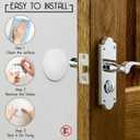 2 x Door Stoppers - Large 3.15" (4 PCS) - Door Stoppers for Wall with Strong Back Adhesive - Quiet and Shock Absorbent Silicone Wall Protectors from Door Knobs - Protects Every Surface - White
