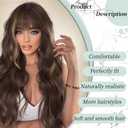 AISI HAIR【Beginner Friendly Wigs Brown Mixed Light Blonde Wig with Bangs Long Wavy Synthetic Wig for Women Breathable and Adjustable with Daily Party Use