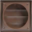 Plastic 6" Black Dryer Vent Cover with Flange - Exhaust Ventilation Grille with Shutters - Louvered Air Vent for Bathroom, Kitchen, Garage various Ventilation Systems 5.9" / 7.5" x 7.5"