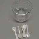 Sabary Glass Caviar Chiller Server Set Plus 5 Pcs 3.2 Inch Mother of Pearl Round Handle Spoons Caviar Serving Set Universal Martini, Wine, Liquor Cocktail Ice Cream Chiller Dishwasher Safe