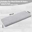 PURE ERA Bullnose Carpet Stair Treads Ultra Plush Grey 14 Pcs, 36 x 9.5 inch