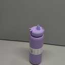 Ello Cooper 22oz Stainless Steel Water Bottle with Straw and Carry Handle, Double Walled and Vacuum Insulated Metal, Leak Proof Locking Lid with Soft Silicone Spout, Reusable, BPA Free, Lilac