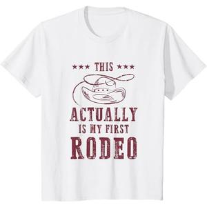 This Actually is My First Rodeo Cowboy TShirt M youth size