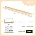 Fun Memories Picture Ledge Shelf, Pine Wood Floating Shelves Set of 2, 48 inch Nursery Book Shelves, Photo Ledge Book Shelves Wall Mounted for Living Room Kids' Room Bedroom - Natural, Flat Edge, 48inch, 2Pack