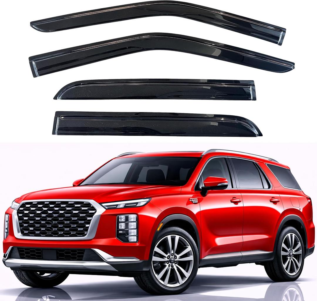 KPY Rain Guards Fit for 2020-2025 Hyundai Palisade, Out-Channel Window Visors Vent Wind Deflectors 4PC, Car Accessories for 20-25 Palisade