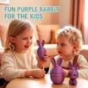 3D Printed Rabbit with Egg, Easter Basket Stuffers, Birthday Gifts for Kids and Adults, Party Favors (Reddish Blue)
