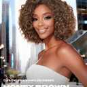GORGIUS Shaggy Curly Wave Bob Wig Glueless Ready To Go Hd Lace Front Wigs for Women Highlight Brown Fiber Blend Human Hair 200% Density Pre Plucked Pre Cut Side Part 12 Inch