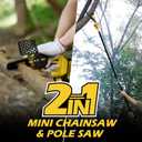 Electric 2-in-1 Cordless Pole Saw & 6" Chainsaw, Brushless Pruning Saw with 3.0Ah Battery, 15-Foot Reach Extendable Tree Trimmer for High Branch Pruning & Limb Cutting