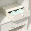 Underwear Organizer Drawer, 1 Cell Plastic Bras Drawer, Stackable Closet Organizer, Storage Box for Socks, Panties, Snacks, Beige