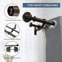 Double Curtain Rod, 1 inch Window Telescoping Drapery Double Rod 72 to 144 Inches (6-12 Feet), Classical Ball Finials,Premium Aluminum Brackets,Antique Bronze