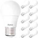 Sunco 10 Pack A15 Light Bulb LED, Dimmable Refrigerator Appliance Bulbs, 800 LM, 8W (60W Equivalent), 3000K Warm White, E26 Medium Base, Instant On, Indoor Outdoor Lighting UL.