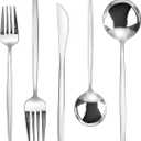 Silverware Set, KassKa 40 Pieces Flatware Cutlery Set, Stainless Steel Utensils Set Spoon Fork Knives Set for Home Restaurant and Kitchen, Mirror Polished Finished, Service for 8