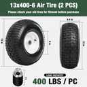 Taifa 15x6.00-6 Rubber Pneumatic Tires and Air Wheels, 2 PCS Replacement with 3/4" Bearings, Inflated Wheel for Garden Carts,Pressure Washers, Wheelbarrows,Lawn Mower,Hand Trucks etc.