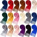 Suhine Scarf Bulk for Women Men, Graduation Gift Bulk Soft Lightweight Large Shawls Wraps Tassel Edge 13.8x78.8 Inch (Multi Color)