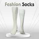 Scottish Highland Kilt Hose for Men, Ribbed Socks for USA Shoe Sizes, Wool Blend (Beige, M)