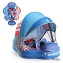 Mambobaby FLOAT Deluxe Baby Swimming Float: Safe & Comfortable Swim Trainer for Infants & Toddlers, Non-Inflatable Design, UV Protection Canopy, Fun Water Experience for Ages 3-24 Months-Liberty Float