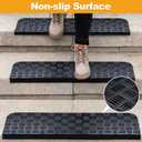 Rubber Stair Treads Non Slip Outdoor/Indoor 30" x 10" 5-Pack, Outdoor Stair Treads with Nosing for Garage, Patio, Wooden Marble Tile Metal Concrete Steps