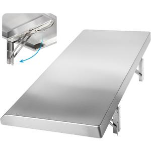 Folding Concession Shelf 24" x 18", Stainless Steel Drop Down Serving Food Shelf for Concession Windows