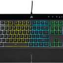 Corsair K55 RGB PRO Membrane Wired Gaming Keyboard  IP42 Dust and Spill-Resistant  6 Macro Keys with Elgato Integration  iCUE Compatible  QWERTY NA  PC, Mac, Xbox  Black