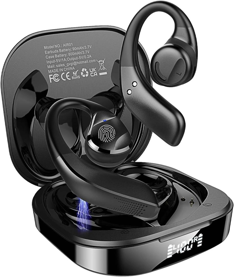 BANIGIPA Open Ear True Wireless Earbuds with Immersive Premium Sound
IP54 Waterproof Bluetooth 5.3 Headphones w/ DSP Noise Cancelling Mic for Sports Long-Lasting Comfort, 50H Playtime