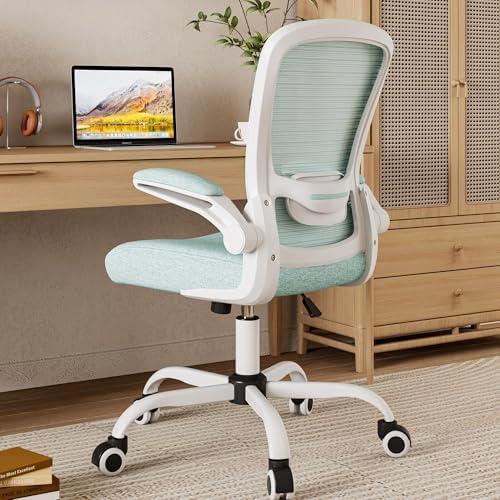Mimoglad Ergonomic High Back Mesh Office Chair, Adjustable Lumbar Support, Thickened Seat Cushion (Modern, Tiffany Blue)