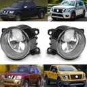 Pair of Front Fog Lights Lamp RH LH Compatible With Nissan Frontier 2005-2015 & Pathfinder 2005-2018 & Sentra 2007-2012 & Xterra 2005-2013 Replaces 26150EB500 26150VD300 33900STKA11