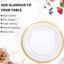 ejonirinjonir 13 Inch Gold Charger Plates,20pcs Clear Charger Plates with Gold Rim,Plastic Plate for Dinner Plate,for Family Party and Wedding