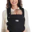 Momcozy Baby Carrier - Ergonomic, Cozy and Lightweight Carrier for 7-44lbs, Effortless to Put On, Ideal for Hands-Free Parenting, Enhanced Lumbar Support, Purehug for Infant to Toddler, Black