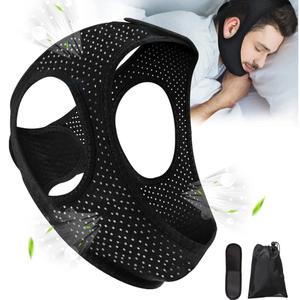 Forzacx Anti Snore Chin Strap - Breathable Chin Strap Snoring Solution, Effectively Reduce Snoring, Non-Stick Hair, Don't Fade - Black