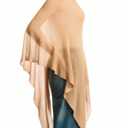 MakeMeChic Ponchos for Women Sheer Poncho Sweater Shawl Wraps Coverup White Knitted, S