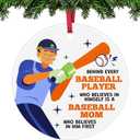 Baseball Ornament for Christmas Tree Baseball Mom Lovers Team Players Coach Mother Gift for Women Appreciation Thank You Mother Christmas Ceramic Hanging Ornaments for Home Office Decor