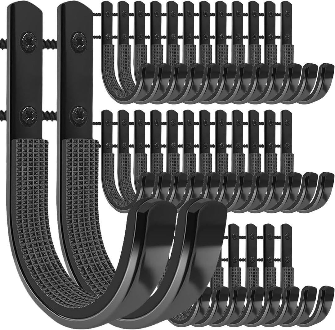 34 Pack Gun Rack Wall Mount, Gun Rack Bulk for Wall, Horizontal Metal Gun Rack for Rifle, Shotgun, Bows, with Soft Padding, Gun Mount Holder Hooks for Wall Storage
