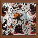 8 Sheets Halloween Window Clings Bat Ghost Creative Pumpkin Horror Skeleton Window Decorations Stickers for Halloween Indoor Party Decorations