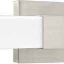 LUXRITE LED Bathroom Vanity Light Fixtures Square 24 Inch, Brushed Nickel | 5 CCT 2700K-5000K Selectable, Over Mirror Vanity Lights, Modern Wall Light Bar, 24W, 1500 Lumens, CRI 90, Dimmable