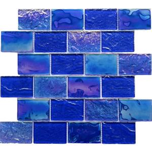 LSDECO 5 Sheets Glass Tile Mosaic Tiles Pool Tile Backsplash for Kitchen Bathroom Shower Tile (Cobalt Blue, 5 Sq.Ft) (Box of 5)