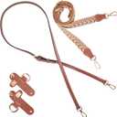 2 Pcs Strap Compatible with Longchamp Mini Bag, Adjustable Strap for Longchamp bag, include Leather, Nylon Canvas, Conversion Kit Fit for Bag