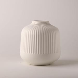 White Ceramic Vase for Flowers, 6 Inch Flower Vases Home Decor, Boho Vases for Pampas Grass,Vase for Centerpieces Living Room Table Entryway Shelf (Small)