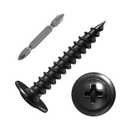 (150 pcs)#81-1/2" Black Truss Head Wood Screws Quick Metal Self Tapping Zinc Oxide