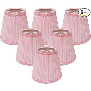 Royal Designs, Inc. CS-1058-5PNK-6 Designer Mushroom Pleat Empire Chandelier Lamp Shade, 3 x 5 x 4.5, Pink, 6-Pack