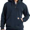 Carhartt Men's Rain Defender Loose Fit Heavyweight Quarter-Zip Sweatshirt (Medium, New Navy)