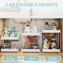 Golener 2-Tier Expandable Pull Out Cabinet Organizer - 21" Deep Slide Out Drawers for Kitchen Cabinets, Bathroom Organizers and Storage, Under Sink Organizer for Kitchen Storage Organization, White