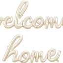 Welcome Home Balloons Banner PartyDeco 101.5 x 21.5 Inch Welcome Home Foil Balloon Script, Satin Finish Decoration for New Baby, Baby Shower, Homecoming Party Decor, Air Inflated No Helium