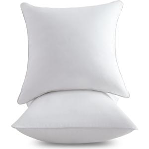 FAVRIQ 20 x 20 Pillow Inserts (Set of 2) - 20 Inch Square Interior Couch Throw Pillow with 100% Cotton Cover - Decorative Pillow Insert Pair - White Sofa Pillow