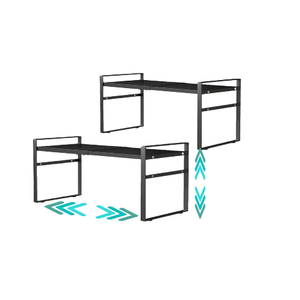 Expandable Cabinet Shelf Organizer Riser for Kitchen Pantry Cupboard Under Sink Countertop,kitchen cabinet shelf 8.3’’D * 12.2-23.6’’W * 10.4’’H, 2 PACK