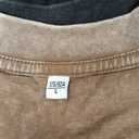 Womens Vintage Oversized T Shirts Acid Washed Baggy Cotton Tee Casual Workout Boyfriend Short Sleeve Tops (Large, Beige/Coffee/Black)