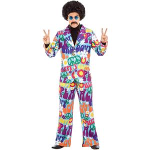 fun shack Groovy Mens Hippie Costume, Retro Mens Hippie Costumes for Adults, Groovy Costumes for Men, 60s Suit Men (Medium)