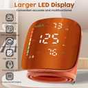 Wrist Blood Pressure Monitor with Led Touch Screen -Adjustable Wrist Blood Pressure Cuff from 5.1 inches to 9.3 inches,Rechargeable Wrist bp Monitor with 99x2 Reading Memory and Carrying Case (Orange)