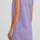 Poetsky Women's Summer Casual T Shirt Dress Short Cap Sleeve Crewneck Loose Basic Shift Mini Dresses (Purple, XXL)