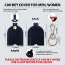 5 x Leather Keys Sleeve for Broken Car Key Loop Replacement, Keychain Cover Cute Protector and Holder for Men, Women (Black)