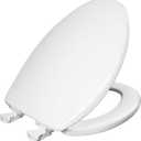 Bemis 7300EC Toilet Seat, Removes for Easy Cleaning, Durable Plastic, Made in USA, Elongated, White